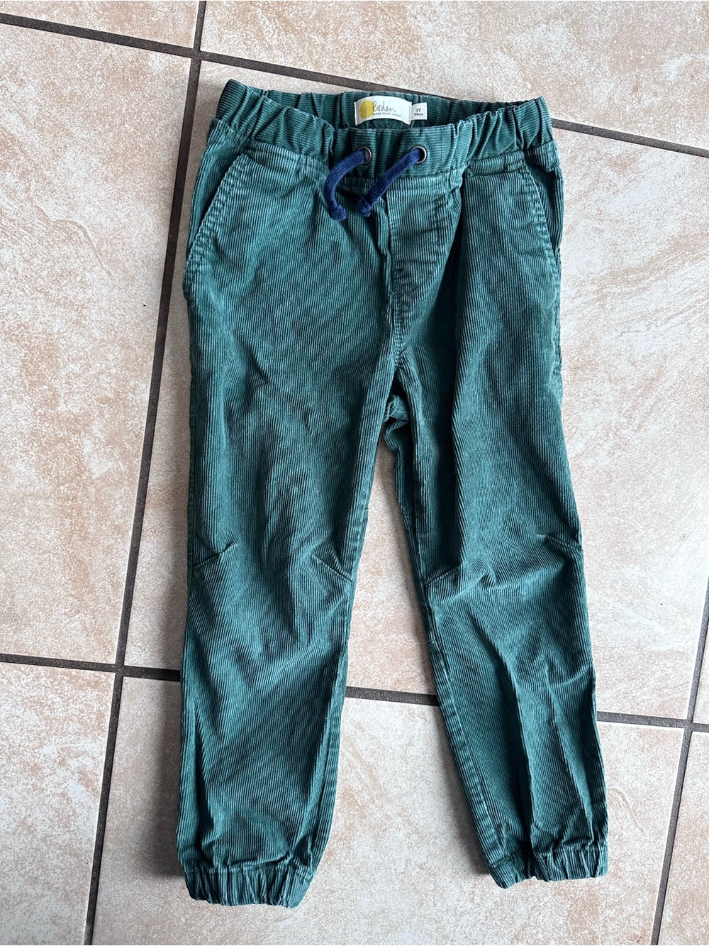 Boden Green Corduroy Jogger Pants for Kids